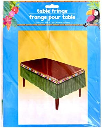 Fringa de mesa - saia de mesa verde e florida - 12 polegadas x 168 polegadas