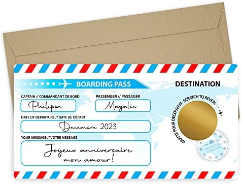 Risque personalizado com ingresso de avião falso - 6 cartões