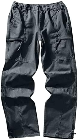 Calça de carga homens relaxados fit masculino casual bolso zíper bolso de calça de carga de cargo de cargo de calças de carga ao ar