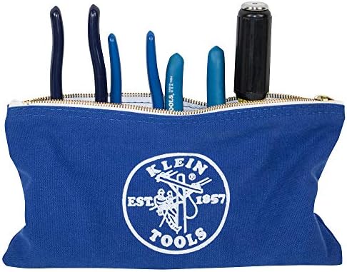 Klein Tools 55421bp-14 Mochila da bolsa de ferramentas, organizador de ferramentas/ferramentas para comer comércio pesado, com 39 bolsos e base moldada e 5140 bolsa de zíper, utilidade usa como bolsa de depósito bancário, bolsa de ferramentas