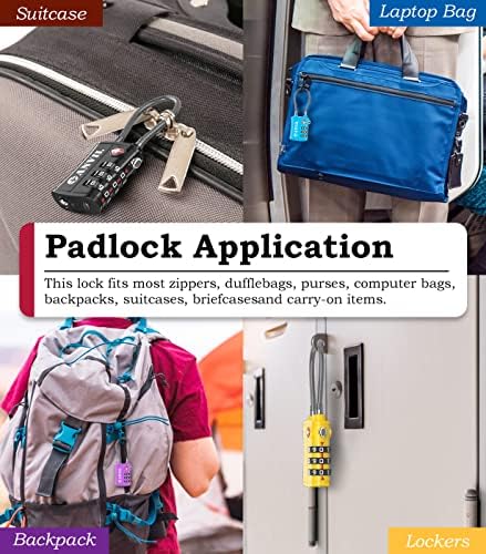 ANVIL TSA Aprovou Balcada de bagagem de cabo Cadlock de 3 dígitos com trava de cabo de aço de liga de zinco ideal para mala de viagem, mochila, armários, caixa, caixa de ferramentas
