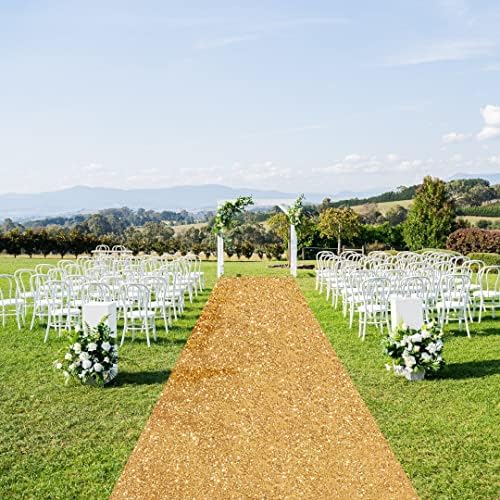 Corretores de casamento Runners 4 pés x 20 pés de lantejoulas de lantejoulas de ouro Glitter Carpet Runner para corredor de cerimônia de festa ao ar livre em interior