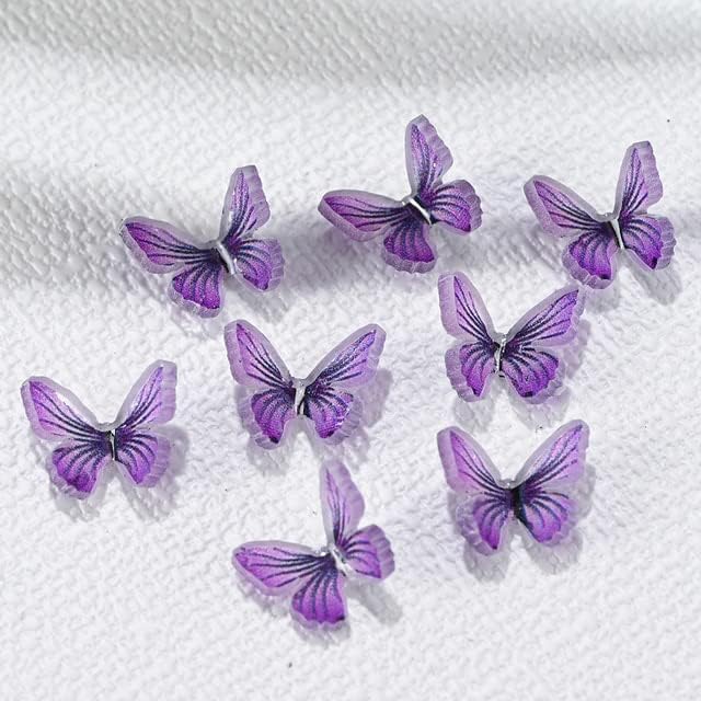 20pcs 3d Acrílico Butterfly Nail Art Charms Kawaii Colorido Butterfly Nail Art Rhinestones for Professionals Manicure