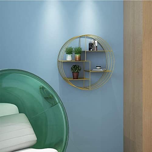 Quul Montagem de parede 4 Display de metal redondo de camada, porta -categorizador organizador prateleiras flutuantes para o quarto