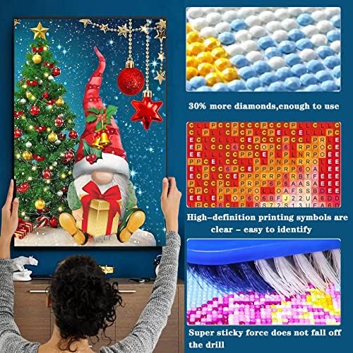 6 Pacote Kits de pintura de arte de diamante de Natal para adultos Iniciantes para crianças, kits de pintura de diamante