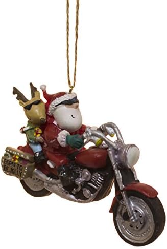 Cape Shore Papai Noel e rena montando um ornamento de motocicleta Harley