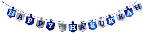 Feliz banner de Hanukkah Chanukah Decorações, Dreidel Hanukkah Banner - 5 pés de comprimento