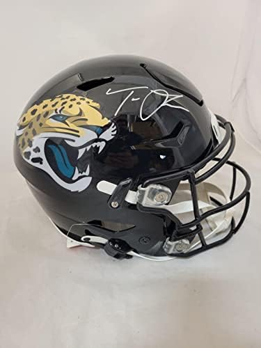 Trevor Lawrence assinou Jacksonville Jaguars f/s Speedflex Authentic Helmet - Capacetes NFL autografados