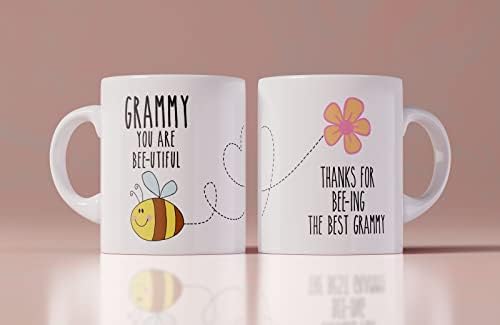 Grammy Você é uma grande mensagem de abelha e bela e personalizada Ilustração de abelhas, caneca de café, presente do dia das mães, presente para Grammy, Bee Lover Gift 15oz