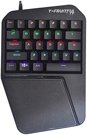 Teclado profissional para jogos com LED Backlight 29 Chaves com um teclado de uma mão para jogador de PC LOL PUBG Mini