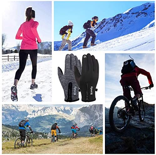 Koxly Luvas de inverno Tela de toque Fingers Luvas quentes Luvas Isoladas Anti-deslizamento Vento Ciclismo impermeável à prova d'água