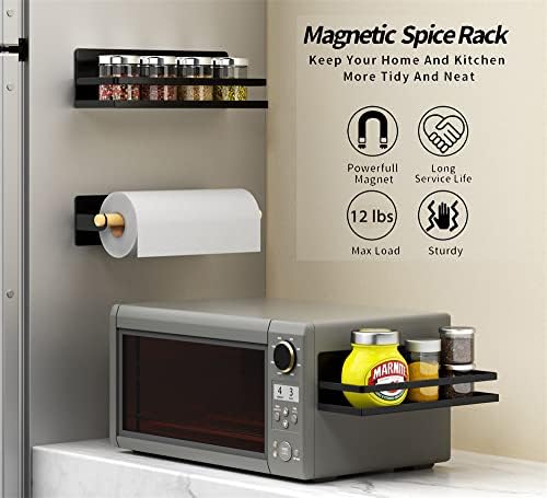 Magnetic Spice Rack Papel Toarder Prateleiras Flutuantes Metal Solfing Prateleira Montada com a parede Combo