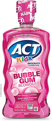 ACT KIDS ANTI-CAVIDADE FLUOREIDO enxágüe, Bubblegum Tamanho da viagem Tamanho 1 oz