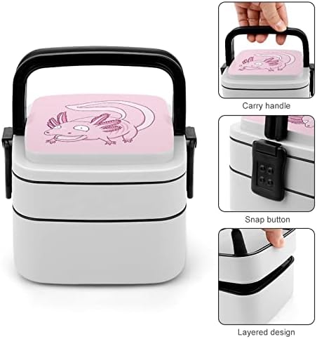 Pink Axolotl Bento Box Dupla Camada Duas