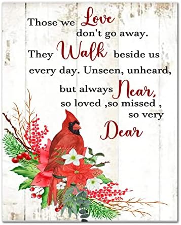 Aqueles que amamos Don't Go Away Wooden Sign Christmas Red Bird Bird Mistletoe Wreath Wall Hallings Farthouse Holy