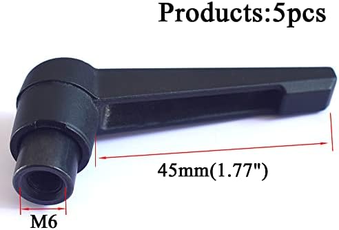 5pcs aperto manípulo da haste m6 maçaneta ajustável rosca interna rosca mecânica alça ajustável haste de fixação