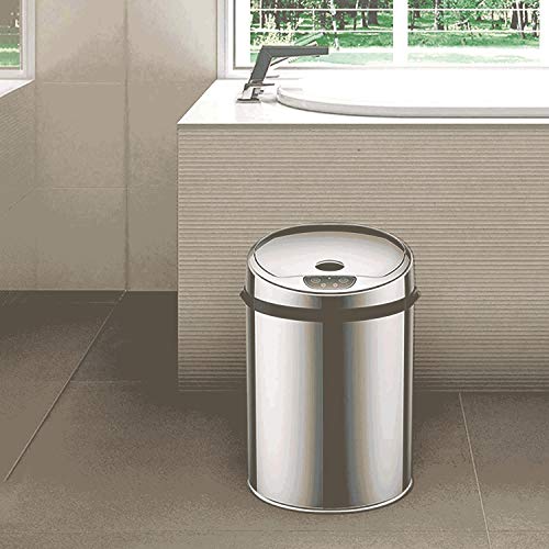N/um lixo de indução inteligente pode lixo automático em forma de tambor com tampa lixo doméstico de aço inoxidável lata de