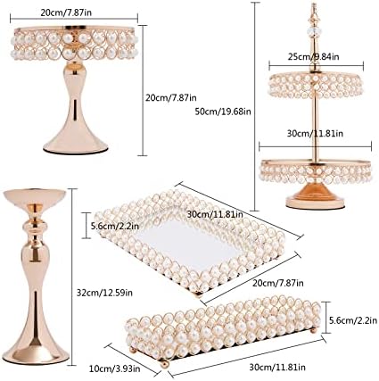 Stands Stands Gold Bolo Stand Stand Table Display Set de 9 peças Bolo de metal Stands Square Candy Fruit Display Plate
