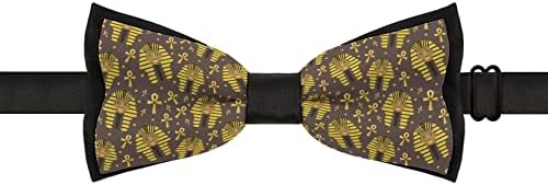 Weedkeycatcat antigo rei egípcio engraçado gravata pré-amarrada laço formal laço ajustável impresso para homens