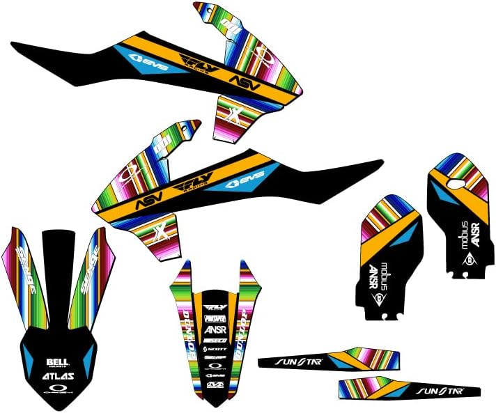 2018-2023 SX 85 Kit de gráficos de senge preto serape com piloto I.D. Compatível com KTM