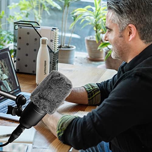 Geekria for Creators Furry Windscreen Compatível com Audio-Technica AT2020, AT2020USB, AT2035, AT4040 MIC Deadcat Cover