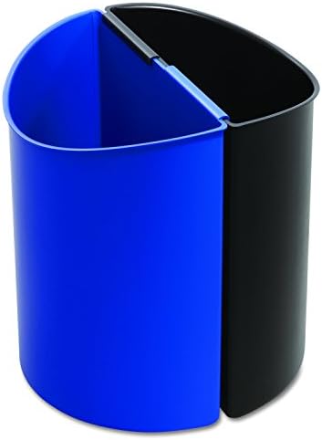 Produtos SAFCO 9928BB 7 galões de reciclagem de reciclagem do lado da mesa - cesto de resíduos de uso duplo/recibo - dividido para