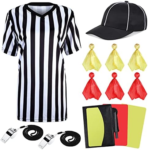 11 PCS Costume do árbitro feminino Conjunto de figurino V camisa de árbitro de pescoço Jerse curta Manga curta Chapéu