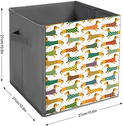 Basset Hound Pattern Pattern Bins de armazenamento colapsível Organizador Organizer Trendy Fabric Storage Caixas Inserções de cubos