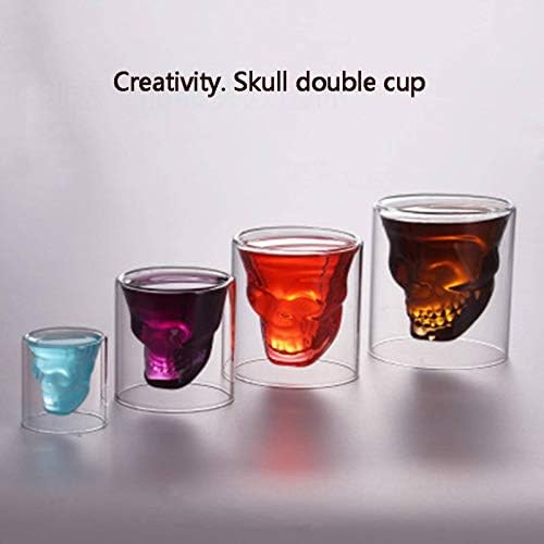 NC Glass Caneca de vidro Duas camadas transparentes de cristal de cabeça de vidro de vidro para uísque vodka 25ml-250ml