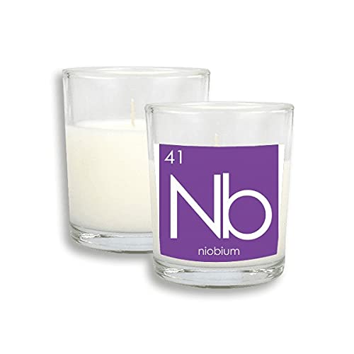 Elementos de peito período de tabela de transição metais niobium velas brancas de vidro com cera de incenso perfumada