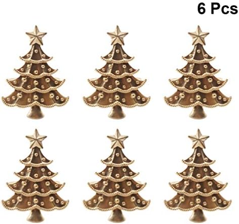 AMOSFUN 6PCS ANEL DE NACA DE NACKING ANEL DE NACKER Árvore de Natal Holiday Holiday Napker Holder para o Natal de Ano Novo Férias Dinner Party Celebration Table Centerpieces Decoration