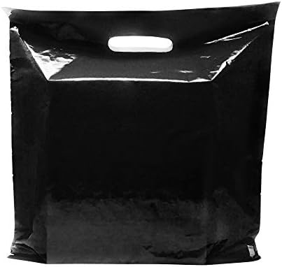 Bolsas de mercadorias pretas extremamente grandes - plástico brilhante perfeito para varejo - 100 pacote 22 x 22 x 2 mil espessura