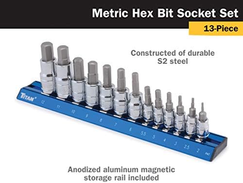 Titan Tools - 13 -PC Métrico HEX BIT SOCKET