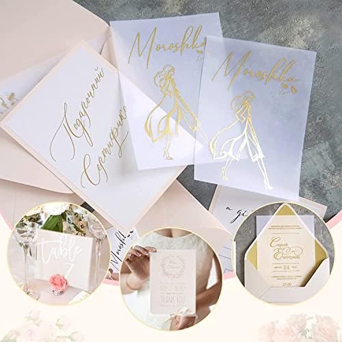 200 folhas 4x6 polegadas Salve os cartões de data para casamentos convites de pelum transparente papel transparente
