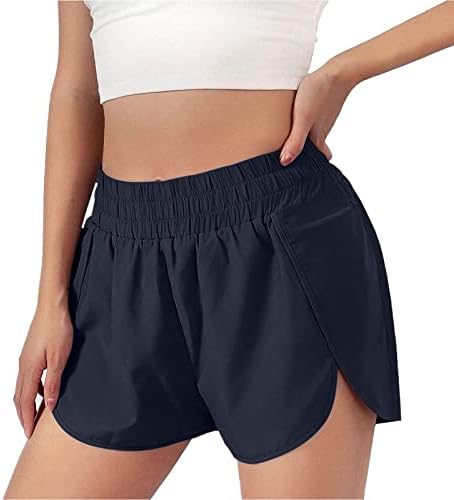 Bblulu shorts de verão para mulheres com bolsos de zip com cintura alta curta -treino shorts atléticos shorts ativos