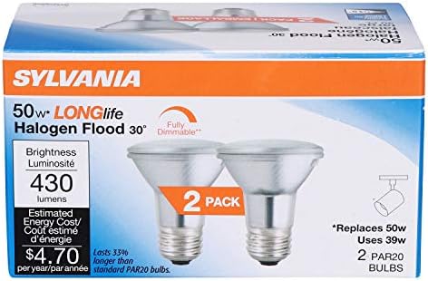 Sylvania Halogênio 39W Lâmpada refletor PAR20, base média, 2800 branco quente, 2 pacote