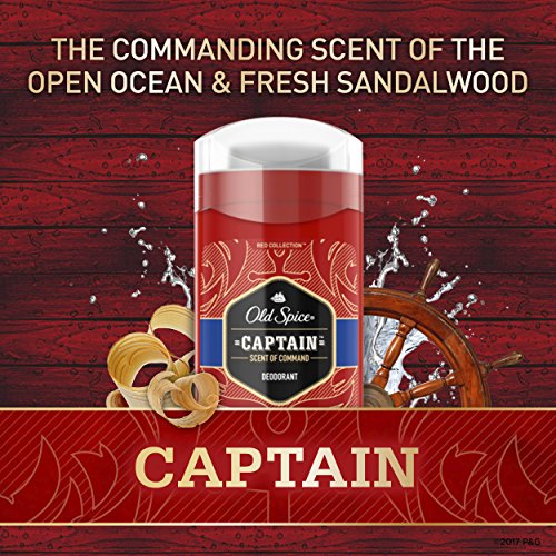 Antigo desodorante de especiarias para homens, Capitão Scent, Red Collection, 3,0 onças