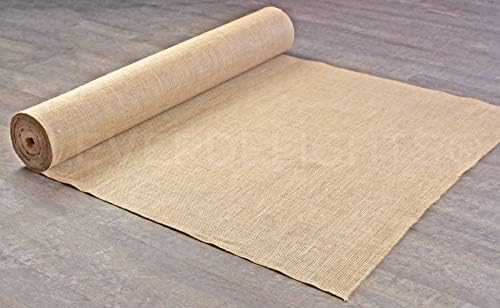 CleverDelights Roll Premium Burlap Premium - 25 jardas - bordas acabadas - tecido de abra de juta natural de tecela