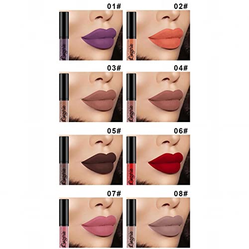 12 Caixa de cores da caixa de colorido não bastão copo fosco de brilho labial Lip Gloss Eat Eat Color Halloween Lipstick Lápis