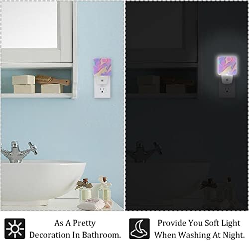 Rodailycay sensor de luz Light Light Abstract Wind Laser Style, 2 pacotes de luzes noturnas se conectam na parede,