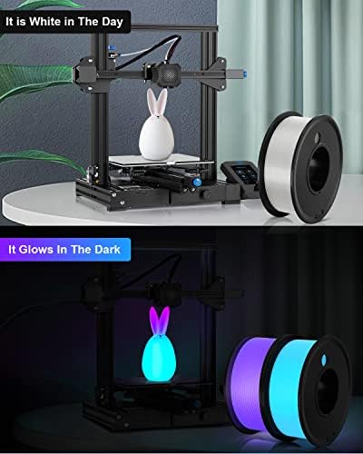 Filamento de impressora 3D HAOSEGD PLA GLOW NO MATERIÁRIOS DE IMPRESSÃO DE IMPRESSÃO 3-D de 1,75 mm escuro 3 cores Filimento
