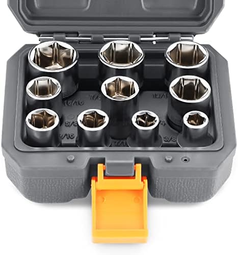 Ferramentas de automóvel de DNA-00143 10-PCs 1/2 polegada SAET SOCKET SOCKET STECK-3/8 7/16 1/2 9/16 5/8 11/16 3/4 13/16 7/8 15/16 ,