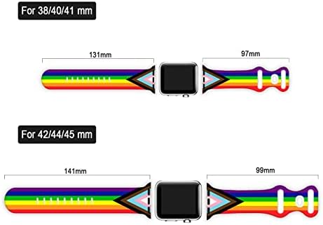Bandas de relógio de orgulho LGBT compatíveis com Apple Watch 38mm 40mm 41mm 42mm 44mm 45mm Rainbow Silicone Wrists tira de substituição
