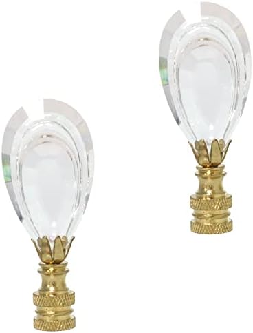 WELWIK 2PCS Tipo de cristal Finials, botão de cristal de lágrima transparente para fixação e decoração da tonalidade