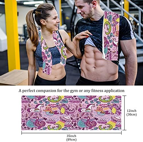 Unicorn Cat Dinasour Monsterfitness Gym Towels for Men & Women Praia Toalha de 2-Pack Print Print Fast Secy Microfiber Sport Toola
