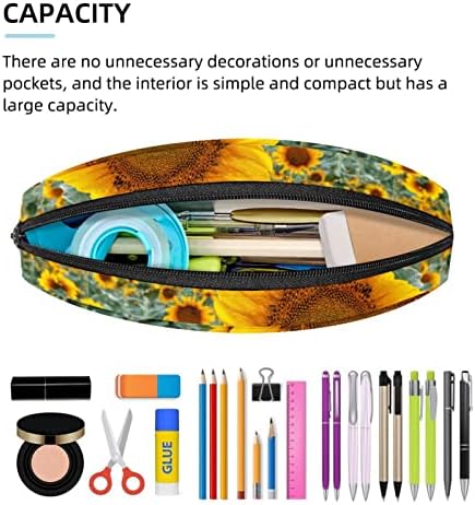 Pen Holder Sunflower lápis Caixa de caneta Pen Organizer Case Makeup