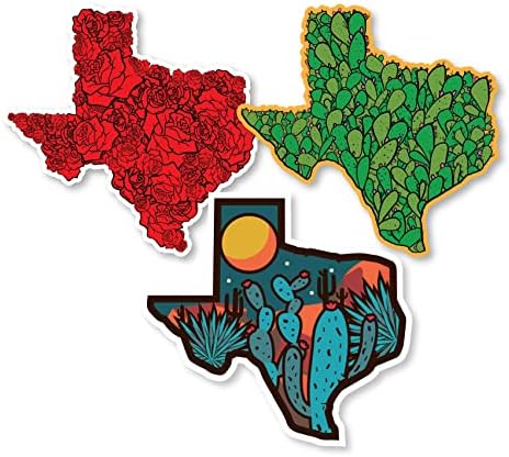 Pacote de adesivo para pára -choques da paisagem do Texas, pacote 4 para carros, xícaras, laptops, refrigeradores, copos