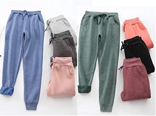 Andongnywell Women's Winter Fleece Pants Sherpa Alinhada Sweats -Sweet Running Runger calças