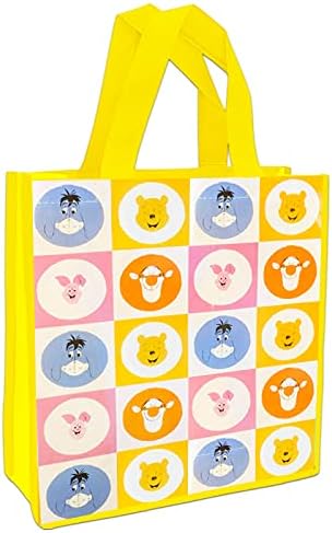 Pooh Bear Disney Winnie A sacola de Pooh conjunto para crianças, pacote de adultos 4 PC com 3 grandes sacos e adesivos reutilizáveis