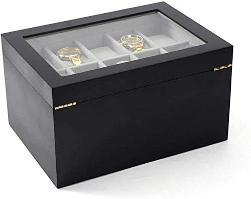Jewelry Box de madeira de madeira de camada dupla, caixa de coleta de coleta requintada com trava para meninas filhas para
